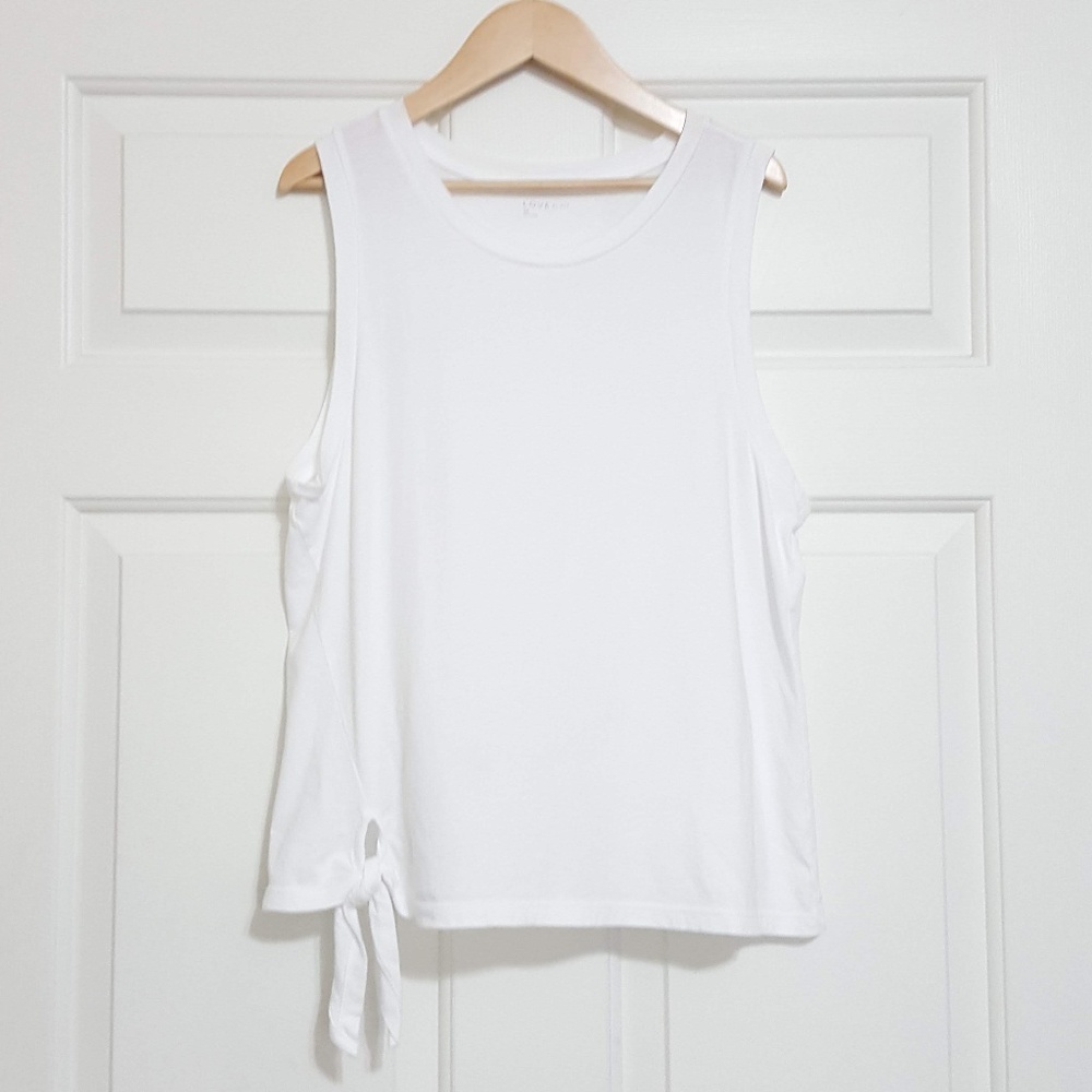 Gap love white tie front tank top size medium